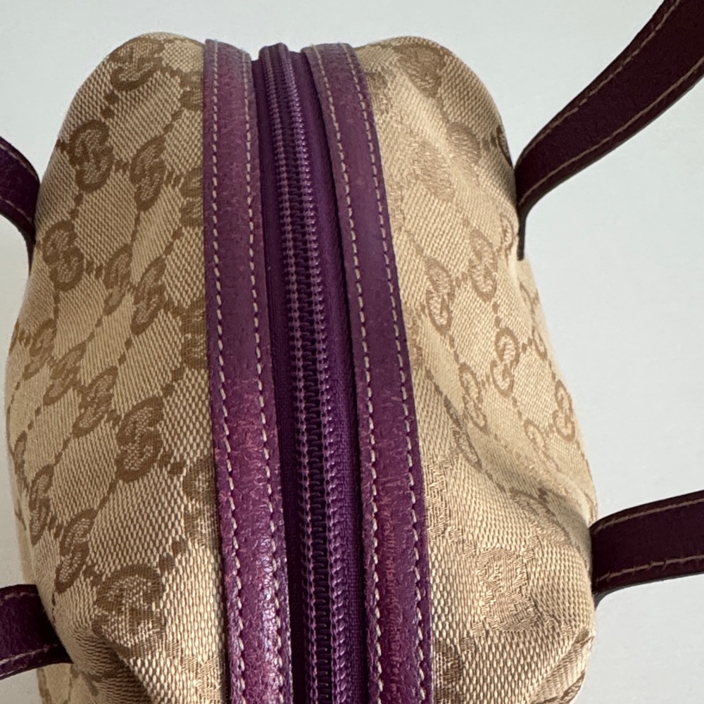 Gucci Beige and Brown handbag with Purple Accents - Picture 4 of 15